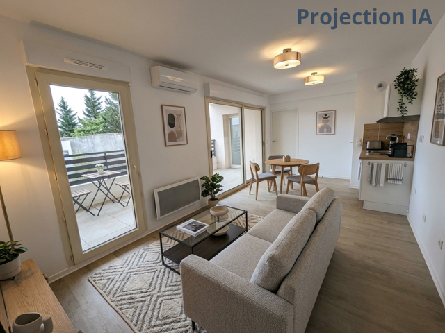 Vente appartement T2 47 m2 Nîmes Mont Duplan avec terrasse, vue dégagée et parking sous-sol — photo du bien