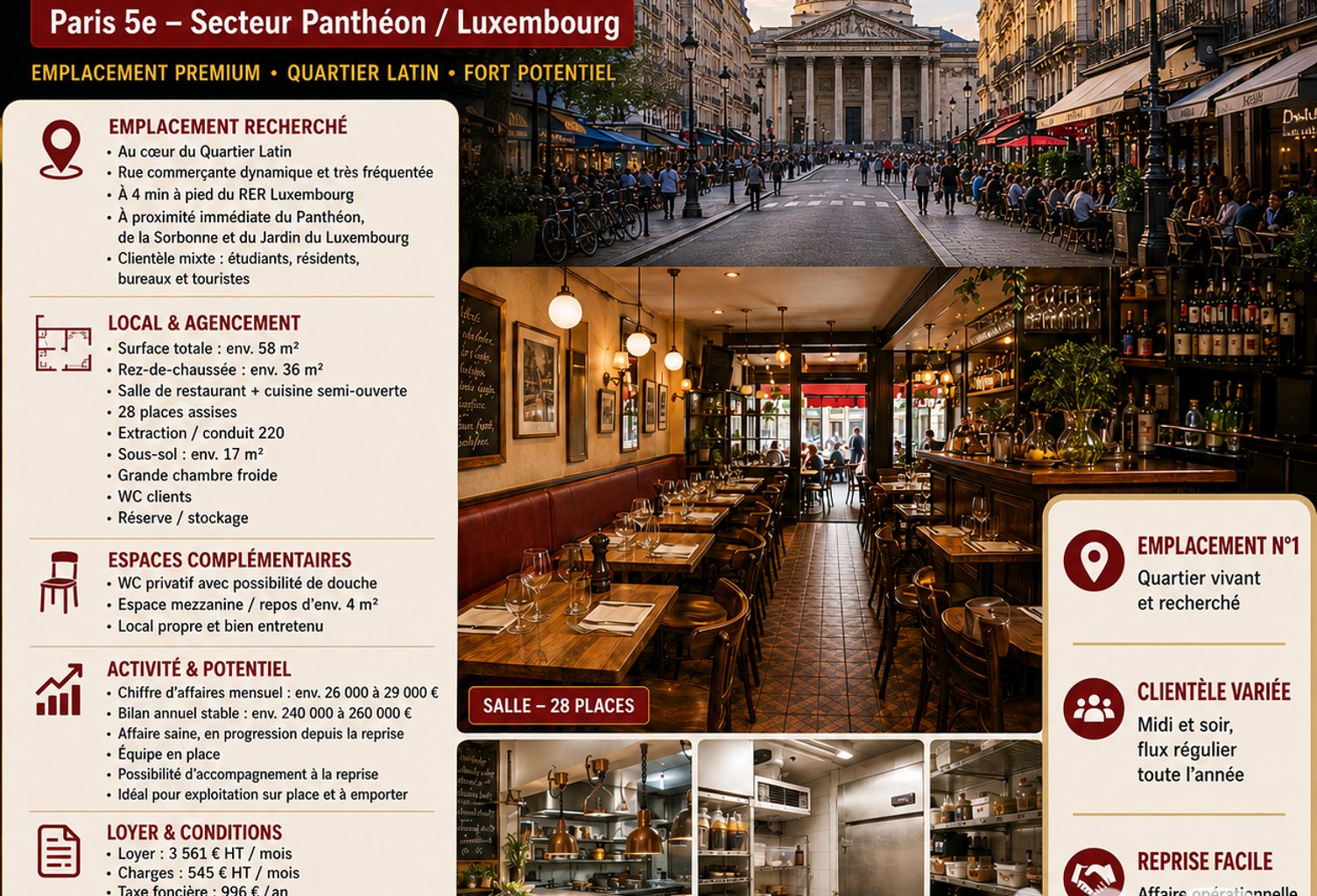 Vente Restaurant 58 m&sup2; — photo 1