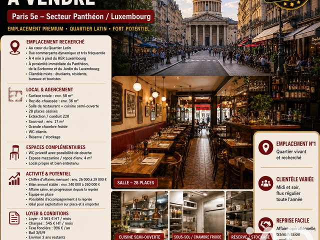 Vente Restaurant 58 m&sup2; — photo du bien