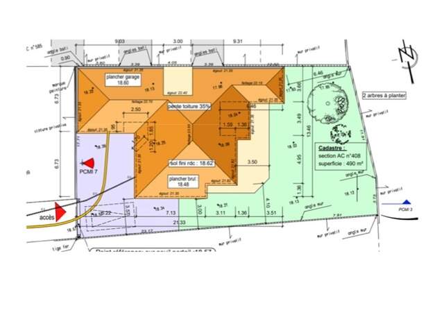 Terrain à vendre de 490 m2 + 108m2 (accès) Viabilisé à SAINT GILLES CROIX DE VIE (85) — photo du bien