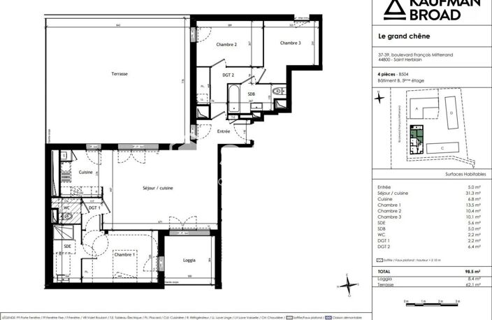 T4 neuf avec terrasse de 62 m² — photo 2