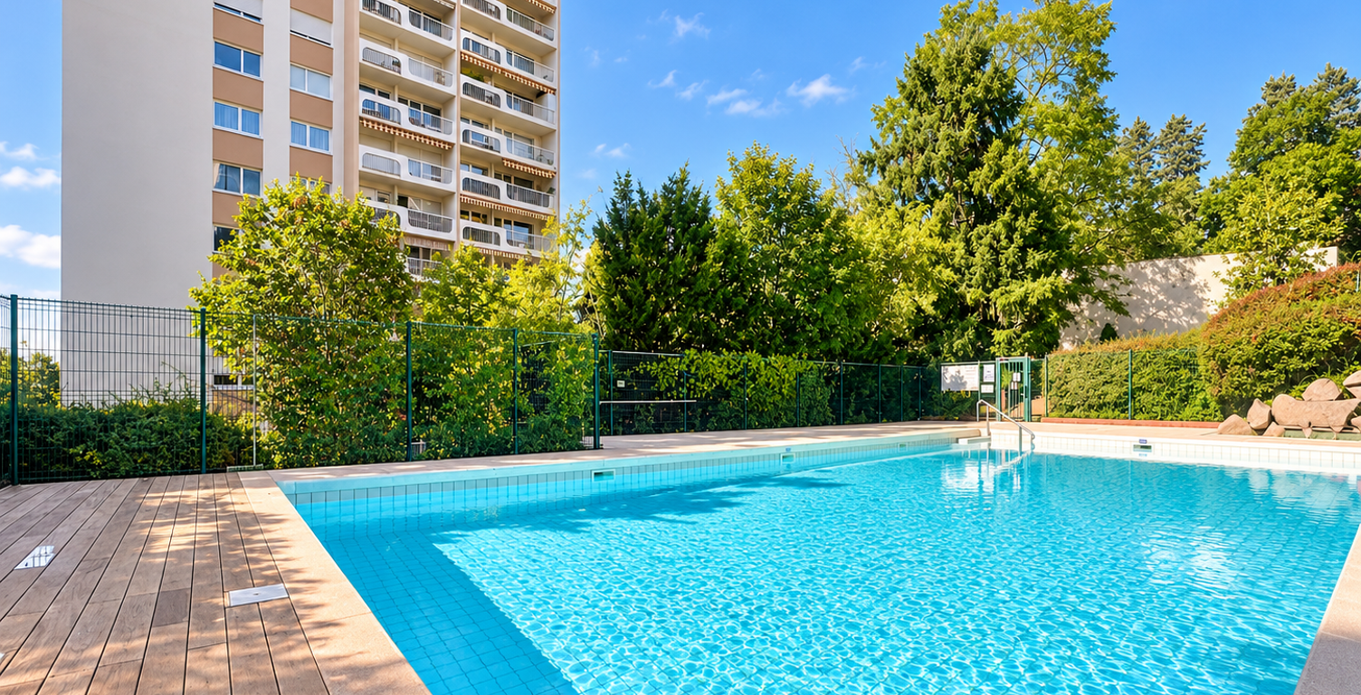 Tassin — résidence avec piscine, T4 au 8ᵉ étage, balcon et vue dégagée — photo 1