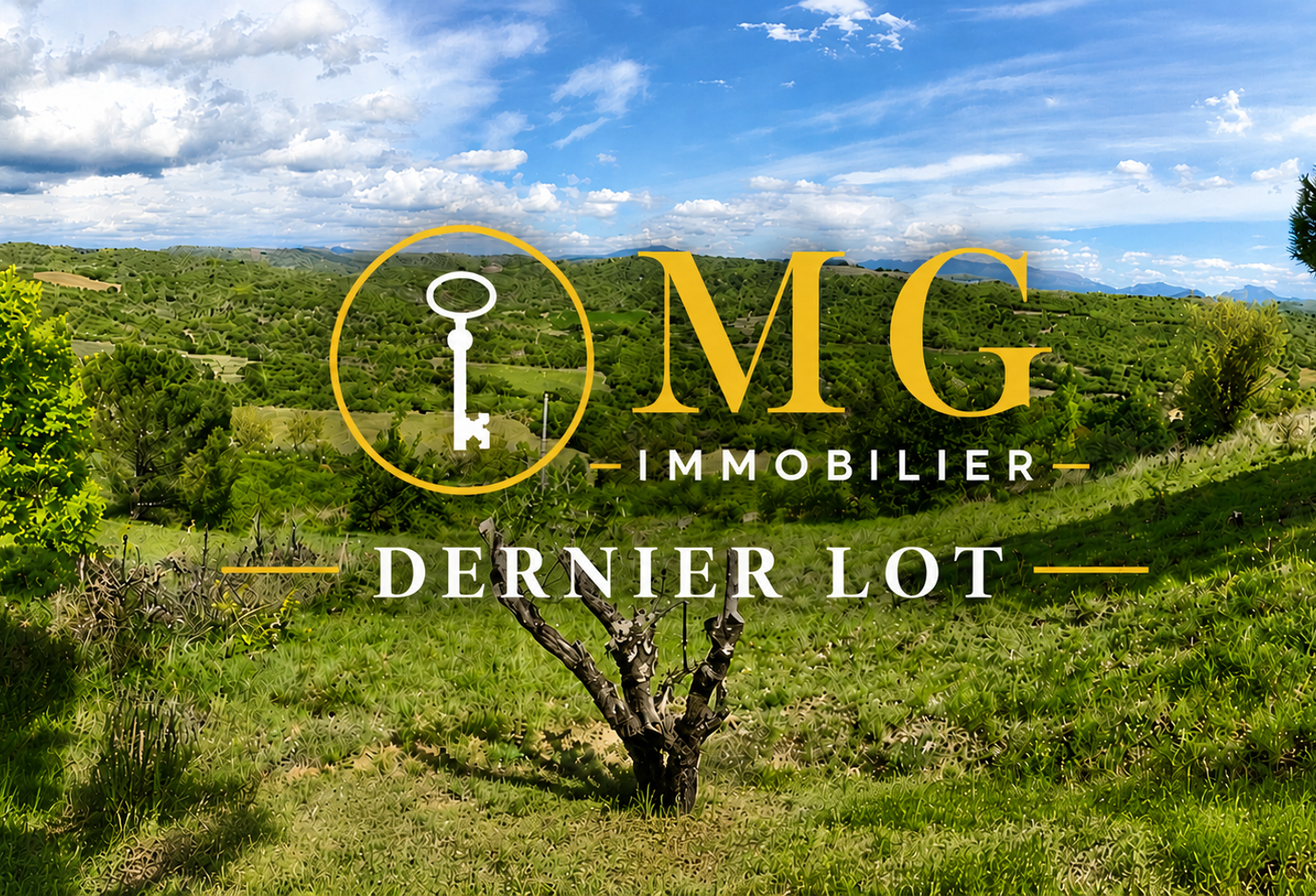 Terrain constructible viabilisé 1270 m2   vue dégagée   Puimichel (04) — photo 1