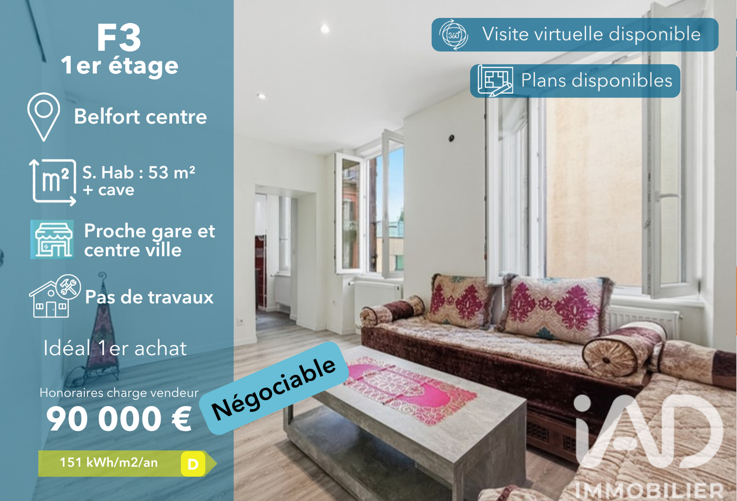 Vente Appartement 3 pièces — photo 1