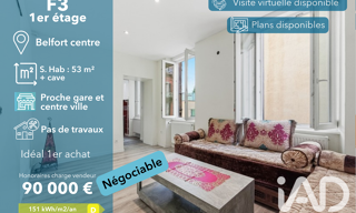 Appartement 3 Pièces 53 m² à vendre à Belfort (90000)