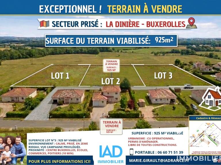 Vente Terrain 925 m&sup2; — photo 1