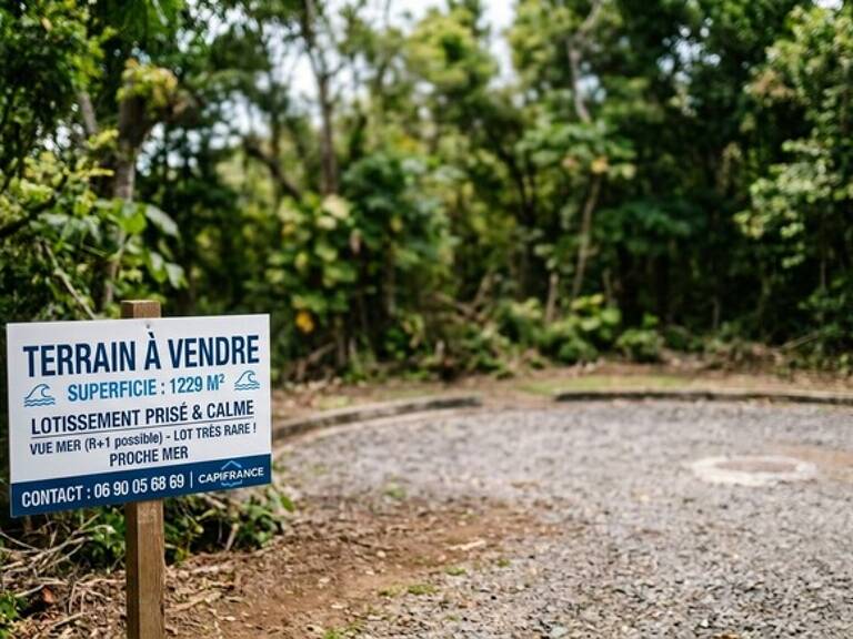 Terrain constructible à vendre emplacement d'exception, mer, de 1 229,00 m² SAINTE ANNE (971) — photo 1