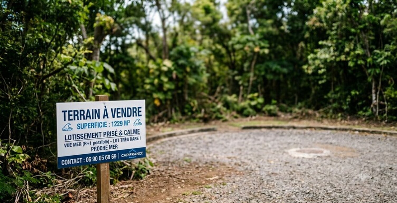 Terrain constructible à vendre emplacement d'exception, mer, de 1 229,00 m² SAINTE ANNE (971) — photo 1
