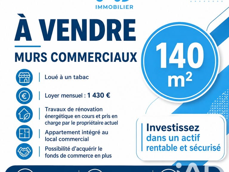 Vente Boutique/Local commercial 141 m&sup2; — photo 1