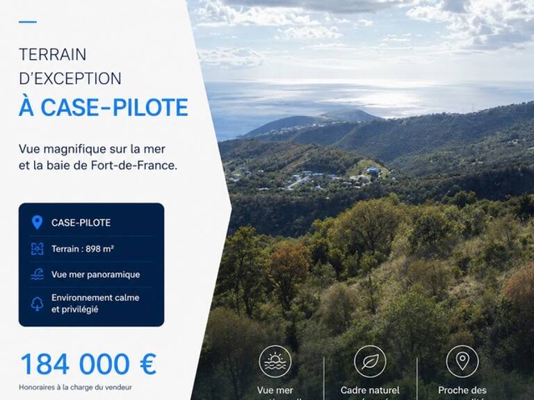 Dpt Martinique (972), à vendre CASE PILOTE terrain de 898 m2 Vue Mer ! — photo 1