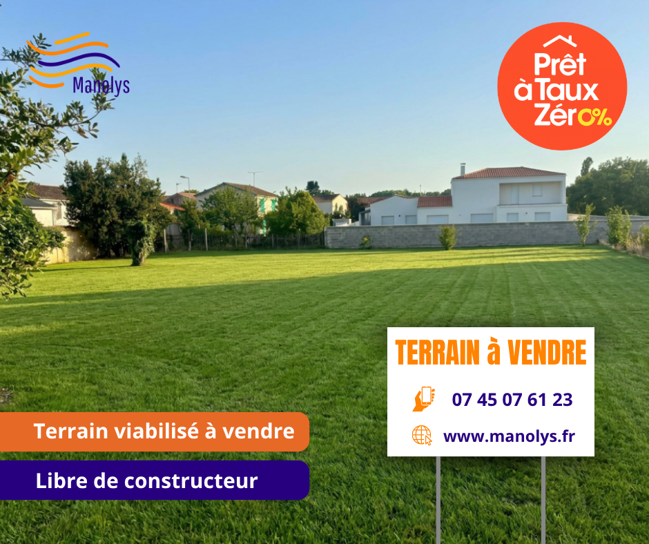 Terrain viabilisé et libre de constructeur