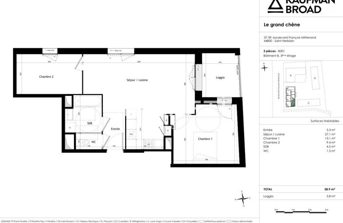 T3 neuf avec loggia plein Sud — photo 5