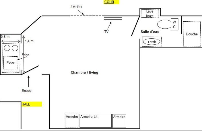 Studio de 20m2 à louer sur Saint-Denis — photo 4