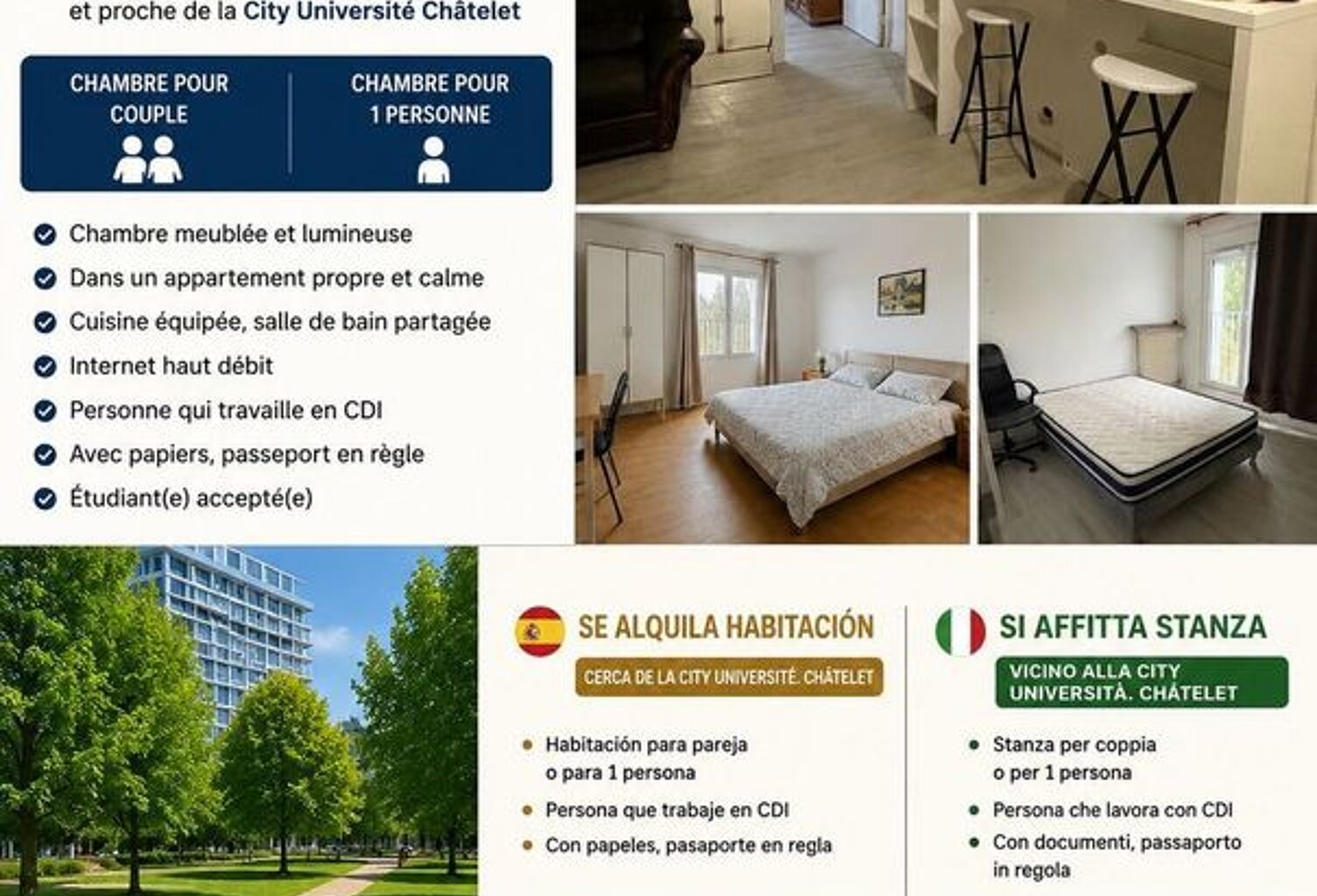 Chambre de 10m2 à louer sur Antony — photo 1