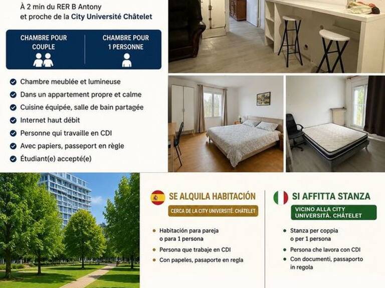 Chambre de 10m2 à louer sur Antony — photo 1
