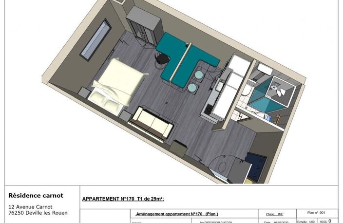 Studio de 29m2 à louer sur Déville-lès-Rouen — photo 5