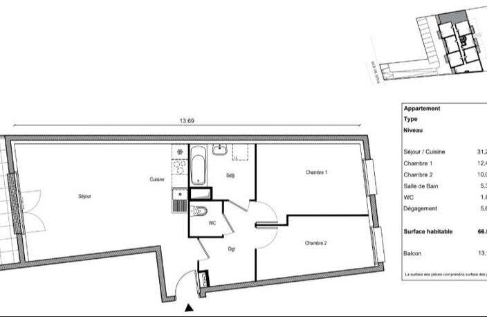 Appartement de 65m2 à louer sur Champagne-sur-Seine — photo 3
