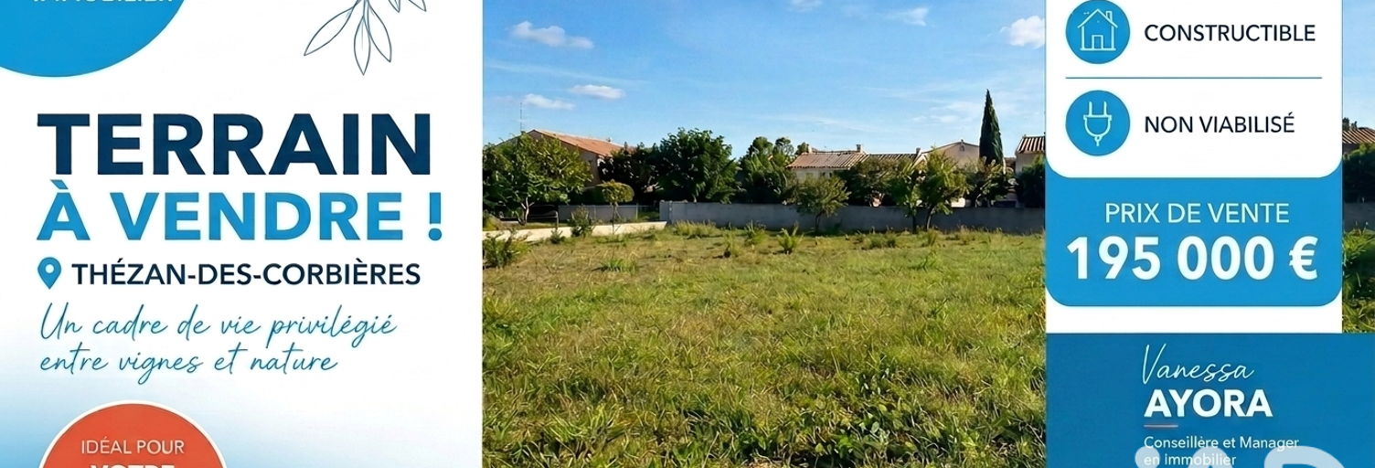 Terrain  1900 m² à vendre à Saint-André-de-Roquelongue (11200)