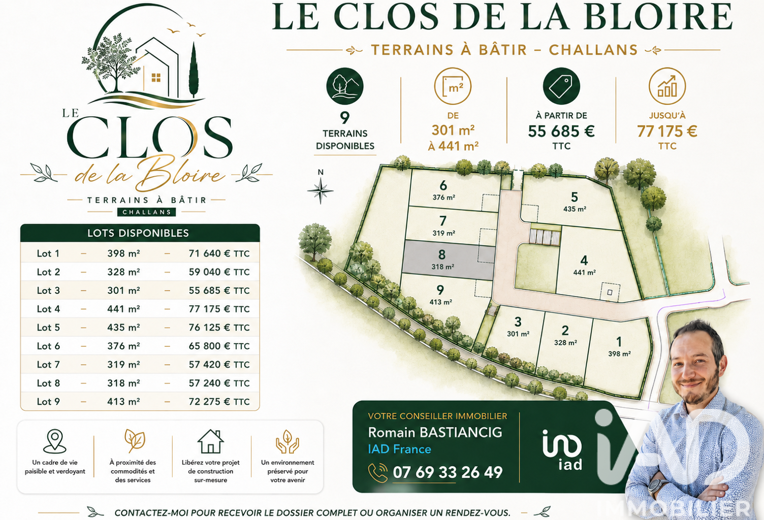 Vente Terrain à bâtir 318 m&sup2; — photo 1