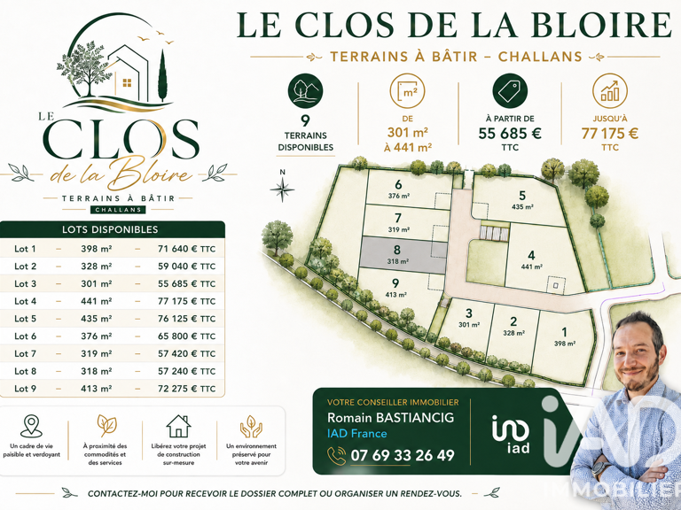 Vente Terrain à bâtir 318 m&sup2; — photo 1