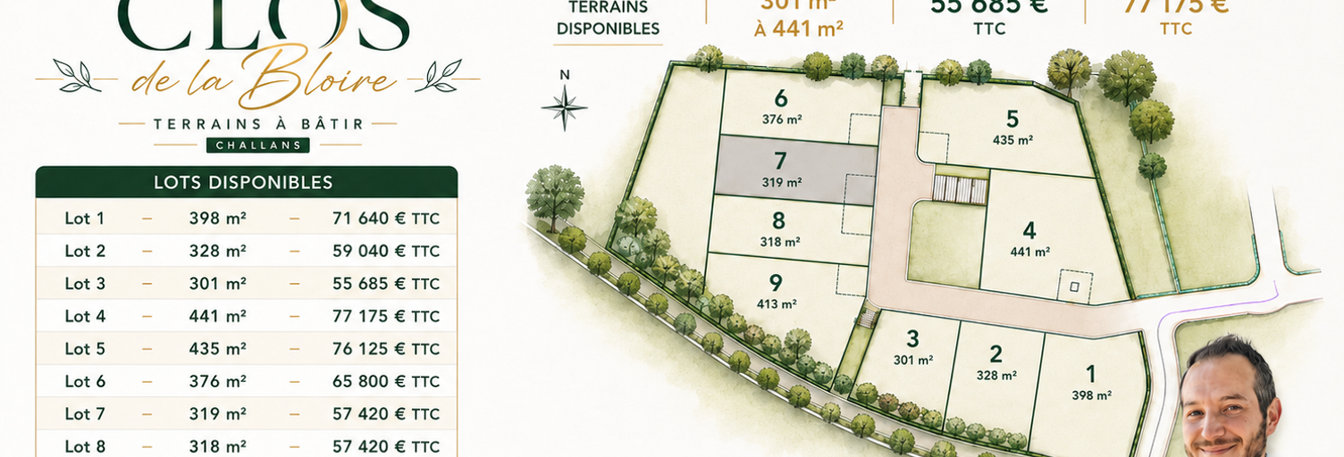 Terrain  319 m² à vendre à Challans (85300)