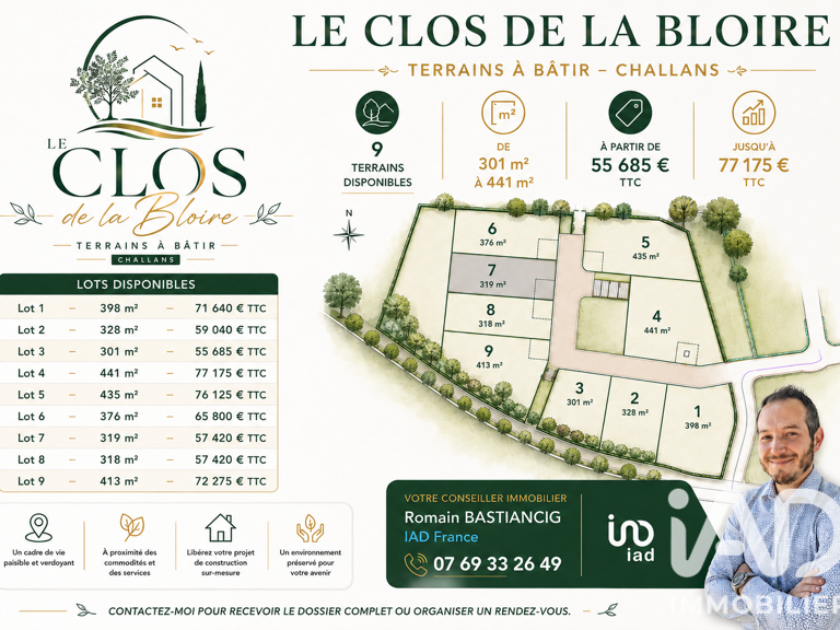 Vente Terrain à bâtir 319 m&sup2; — photo 1