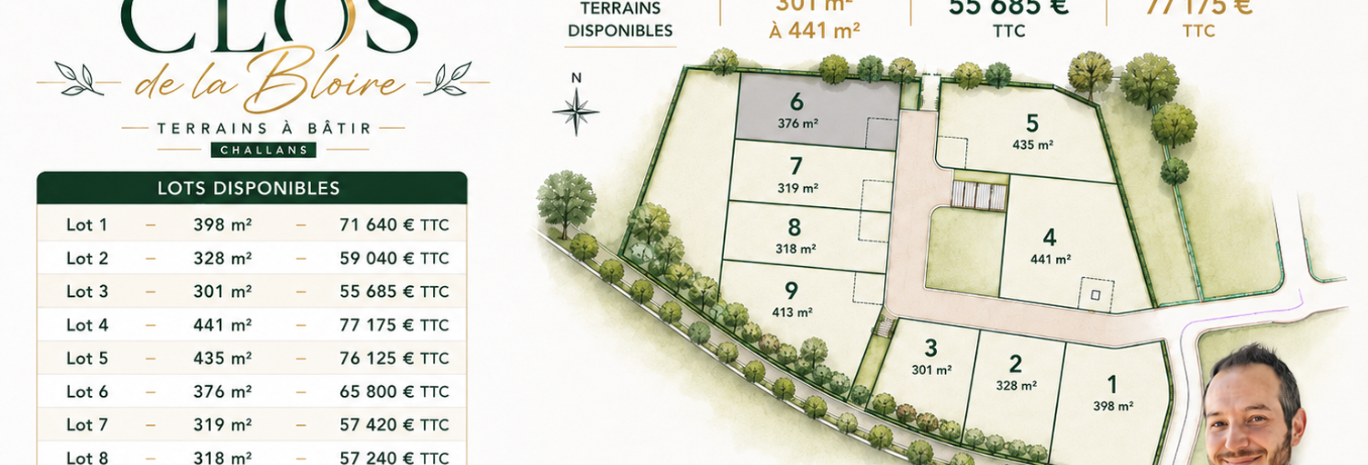 Terrain  376 m² à vendre à Challans (85300)