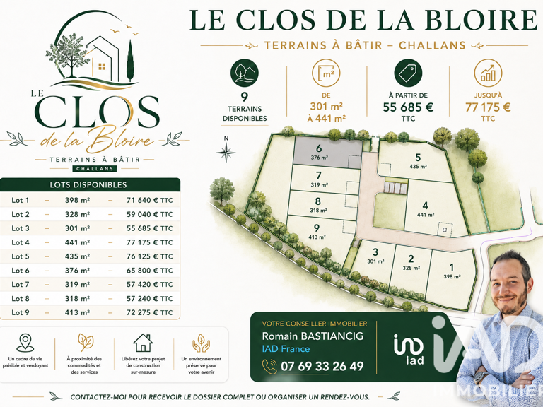 Vente Terrain à bâtir 376 m&sup2; — photo 1