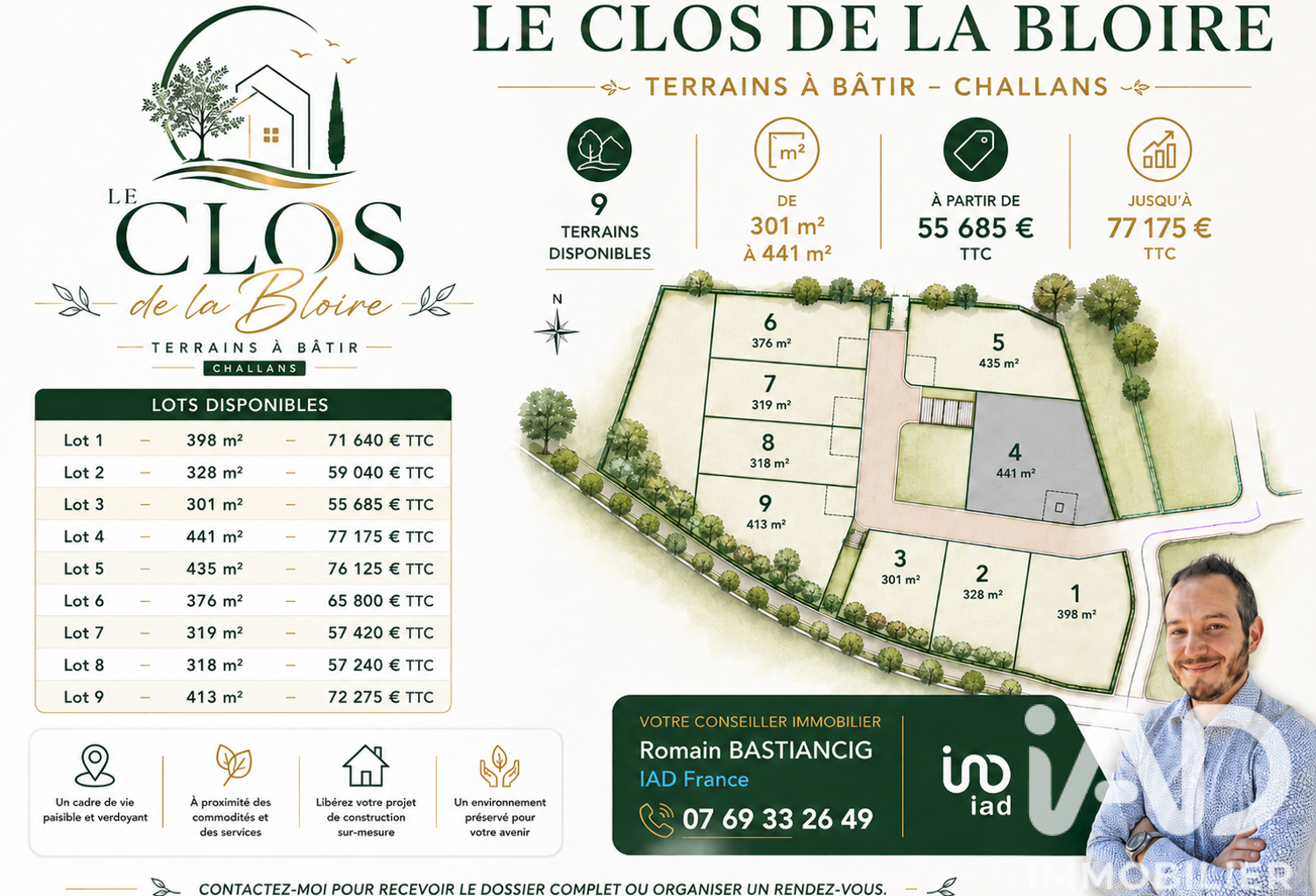 Vente Terrain à bâtir 441 m&sup2; — photo 1