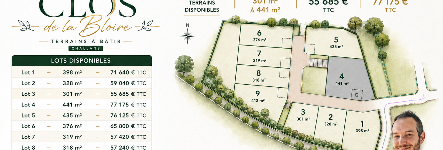 Terrain  441 m² à vendre à Challans (85300)