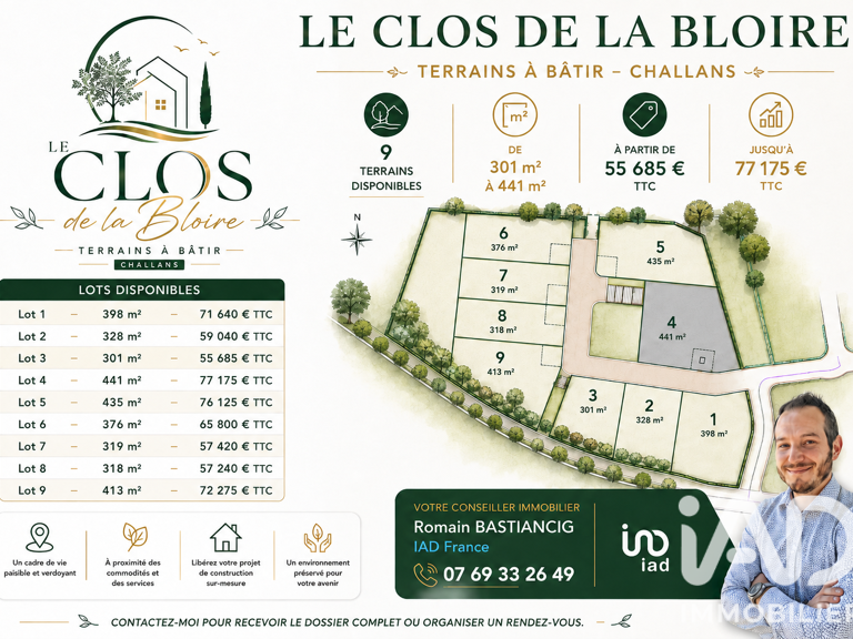 Vente Terrain à bâtir 441 m&sup2; — photo 1