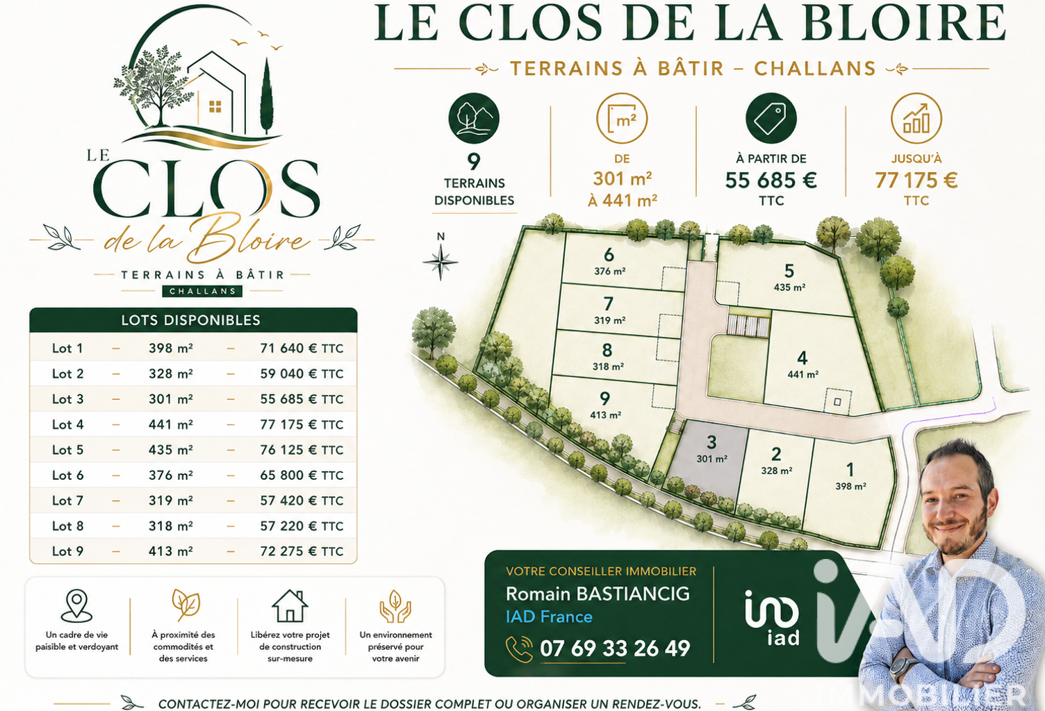 Vente Terrain à bâtir 301 m&sup2; — photo 1