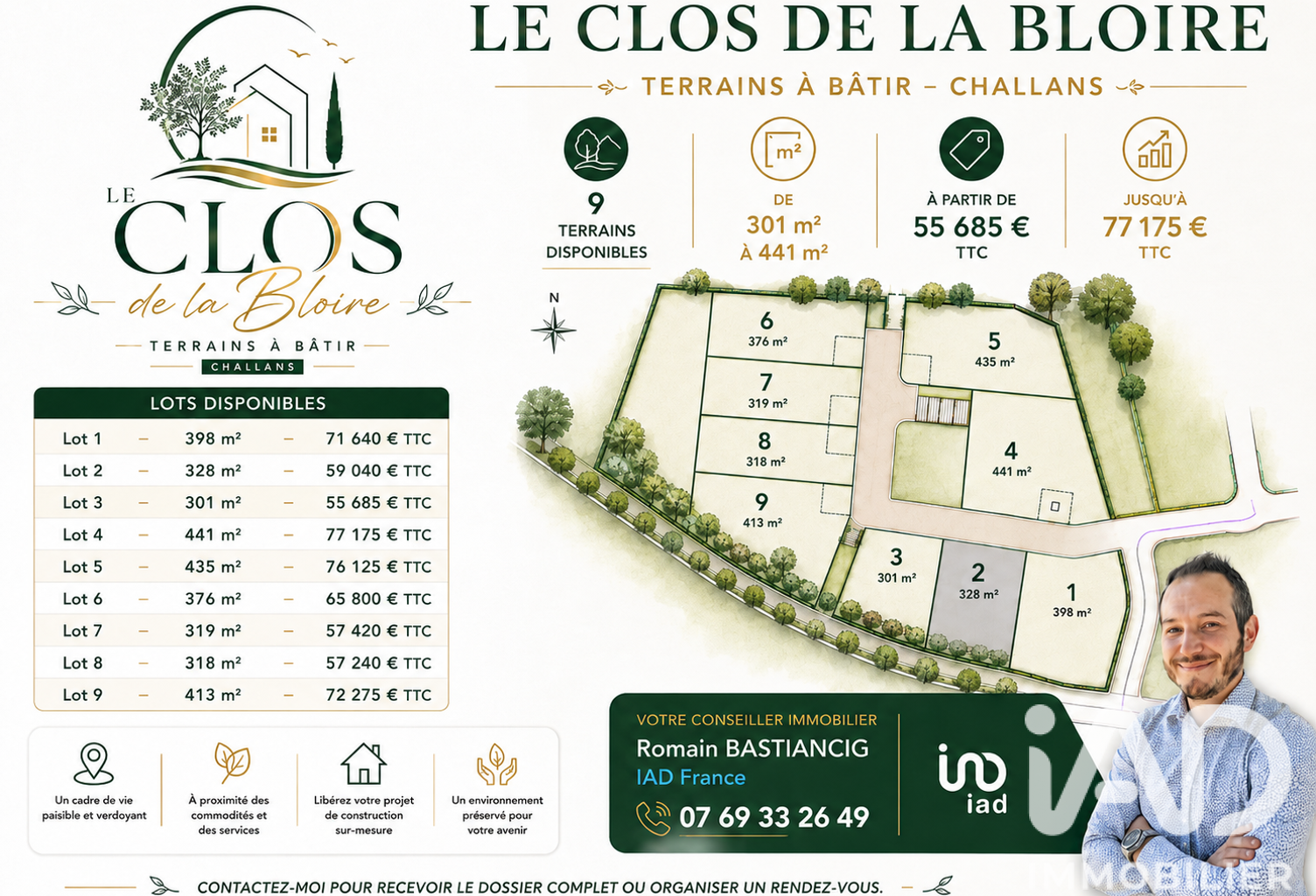 Vente Terrain à bâtir 328 m&sup2; — photo 1