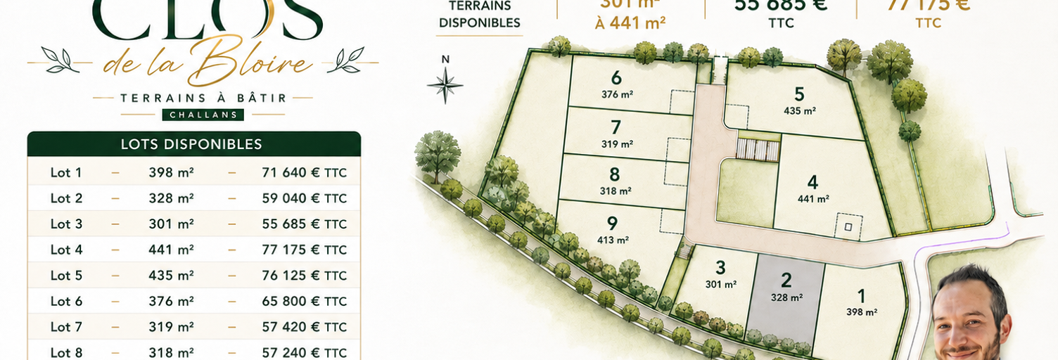 Terrain  328 m² à vendre à Challans (85300)