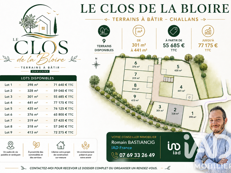 Vente Terrain à bâtir 328 m&sup2; — photo 1