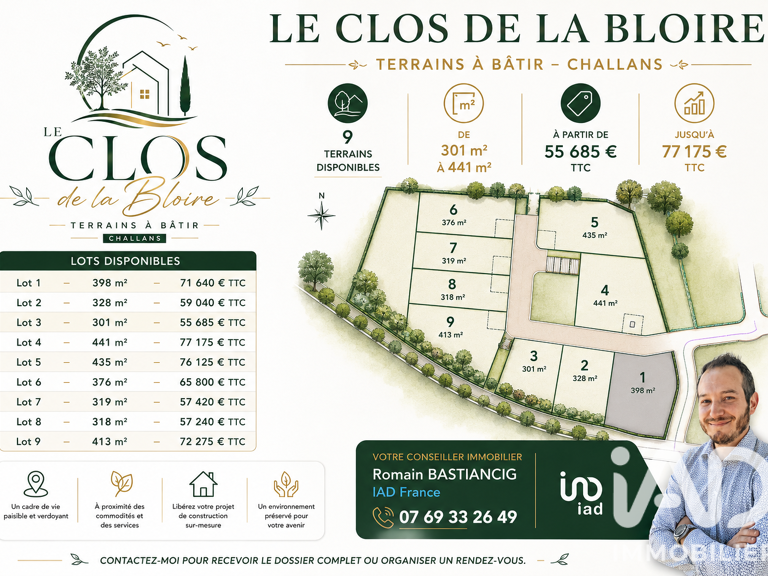 Vente Terrain à bâtir 398 m&sup2; — photo 1