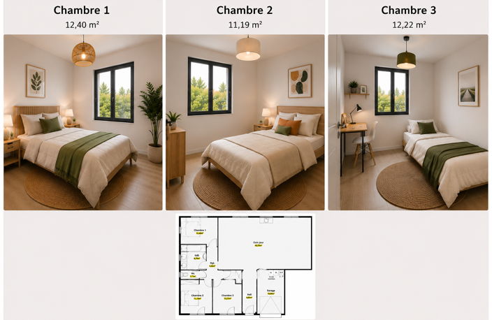A VENDRE - MONTADY - VILLA NEUVE T4 DE 98 M2 SUR 260 M2 DE T — photo 4