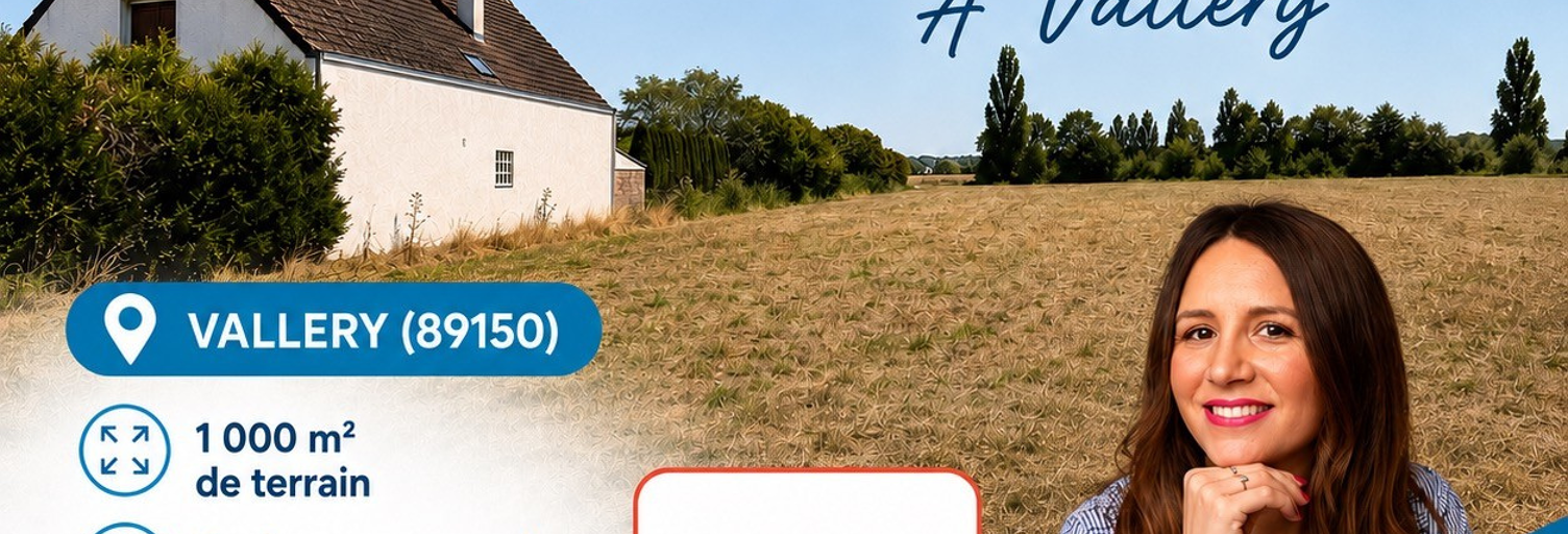 Terrain  1000 m² à vendre à Vallery (89150)