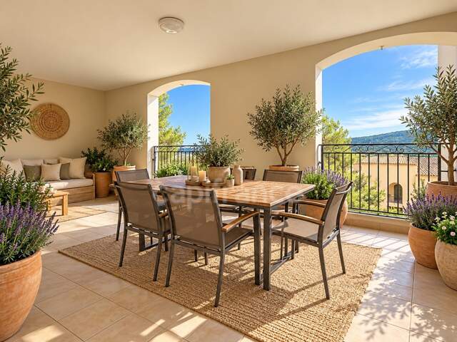 Domaine de Pont royal, BEL APPARTEMENT de 57 m2 1er étage avec ascenseur ,  deux chambres, terrasse vue dégagée, piscine en résidence — photo du bien