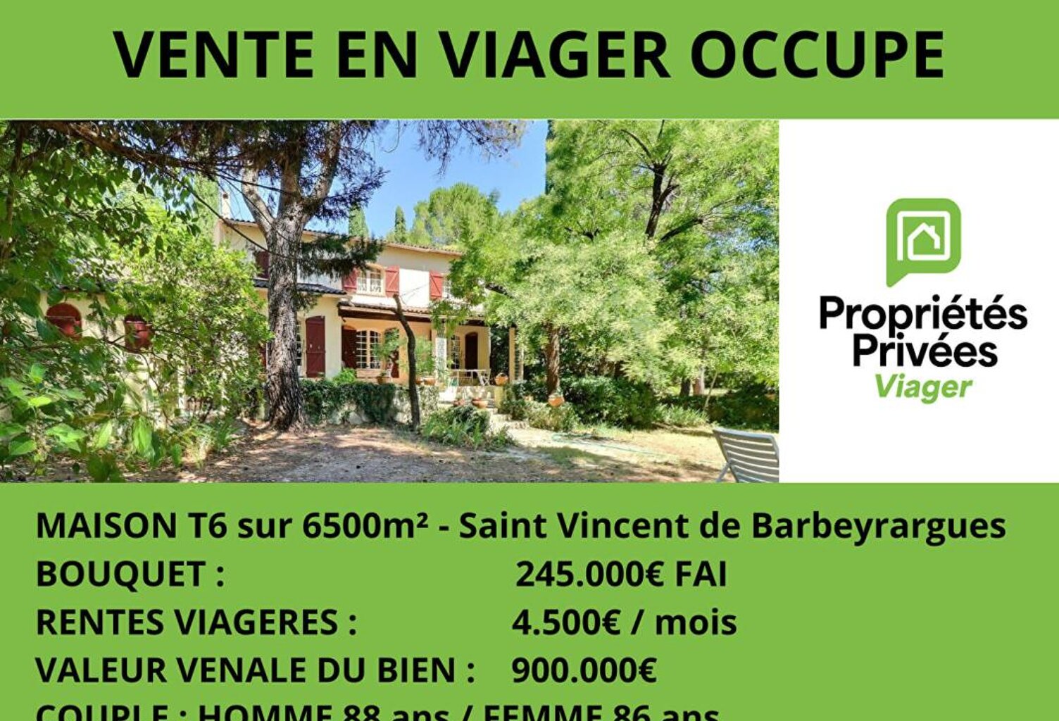 VIAGER OCCUPE - MAISON 176m² sur terrain de  6500m² — photo 1