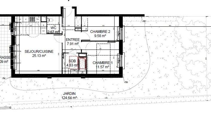 3 Pièces 3P jardin 13m2  avec parking — photo 3