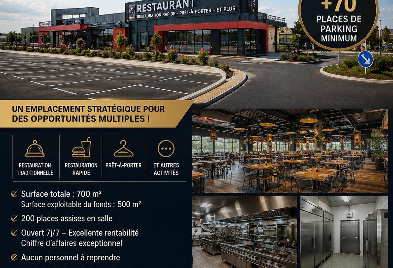 Vente Restaurant 720 m&sup2; — photo 1