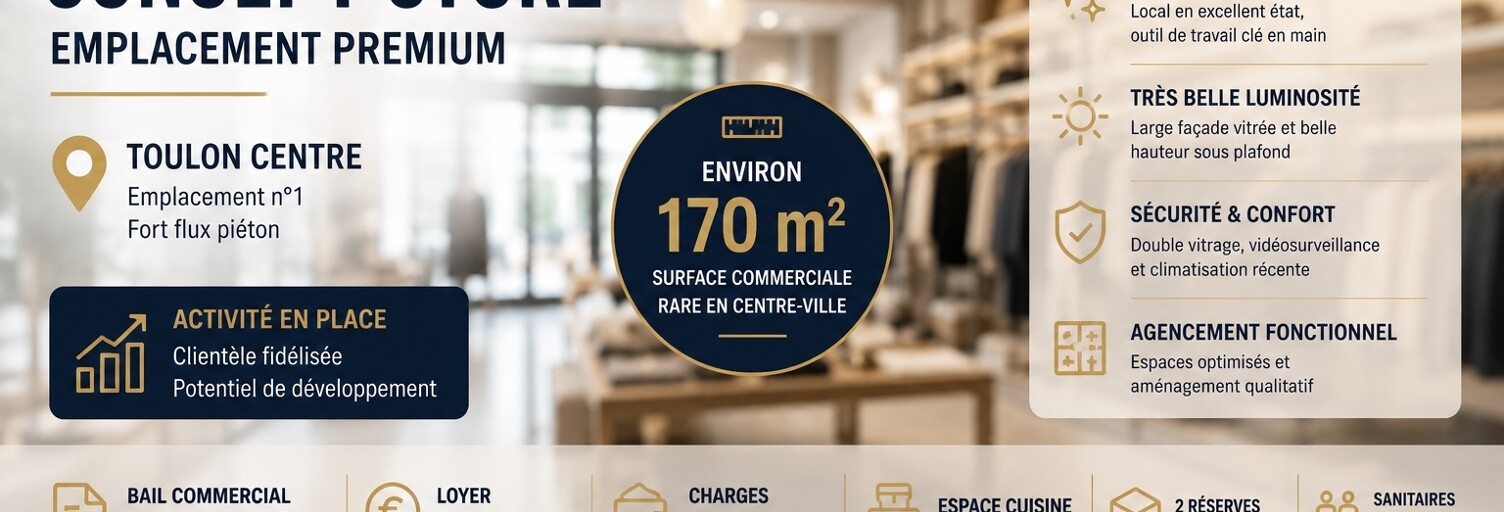 Commerce  170 m² à vendre à Toulon (83000)