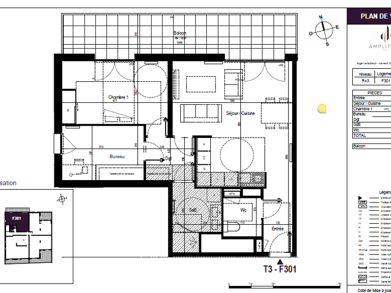 À LOUER   T3 de 65,50 m2   Résidence Amplitude   Bordeaux — photo 1