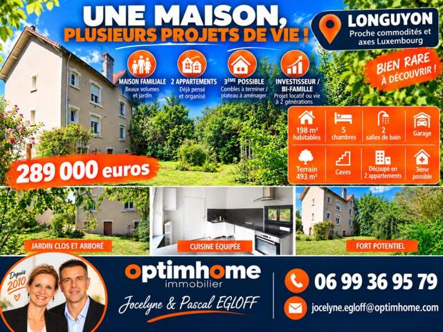 MAISON BOURGEOISE INDIVIDUELLE - 5 CHAMBRES - 2 SALLES DE BAIN - BUREAU - GARAGE - TERRAIN — photo du bien