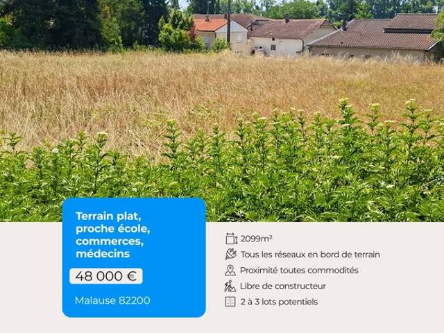Terrain à vendre de 2 099,00 m² MALAUSE (82) — photo du bien