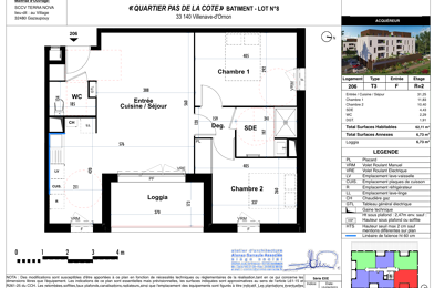 Appartement 3 pièces 886 €