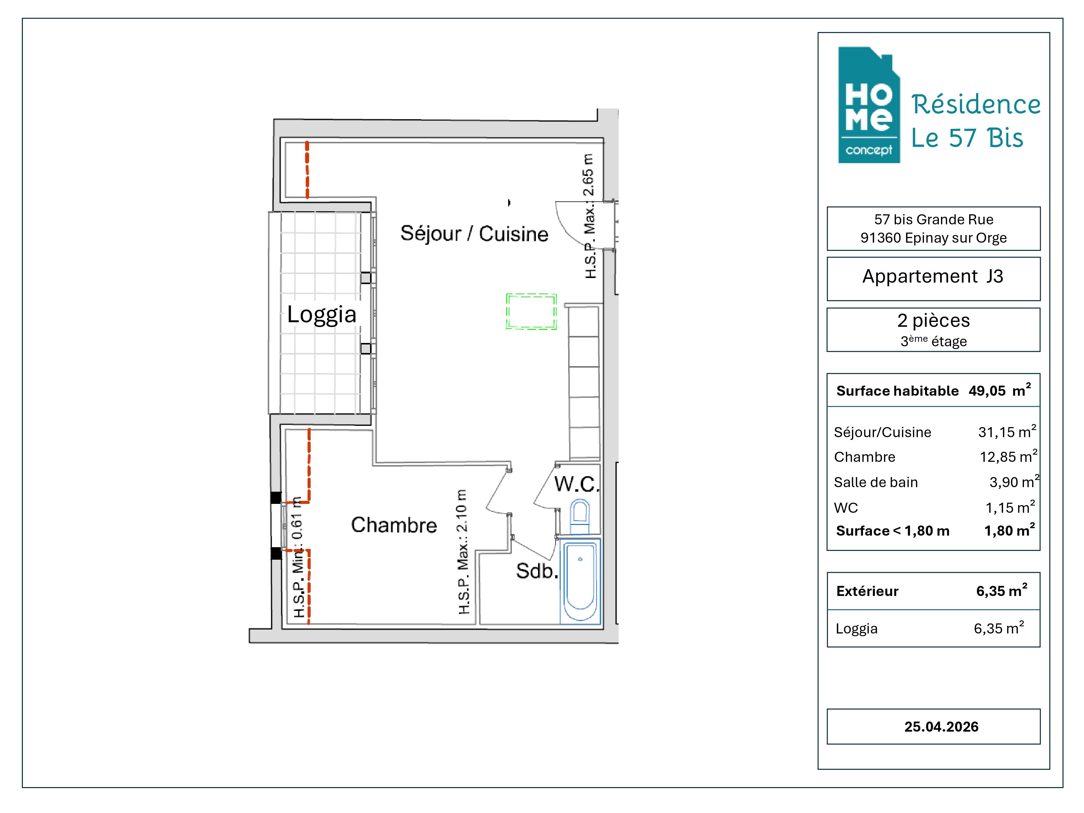 Appartement 2p rénové avec loggia - Possibilité de parking (véhicule électrique)