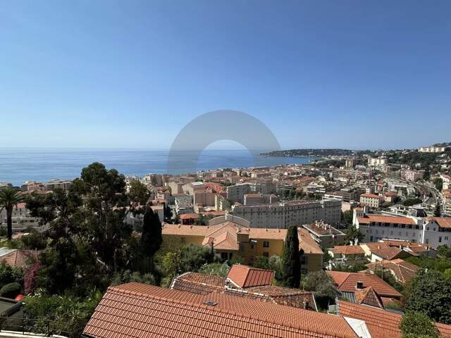 MENTON - TERRES CHAUDES: APPARTEMENT 2P AVEC VUE MER PANORAMIQUE — photo du bien