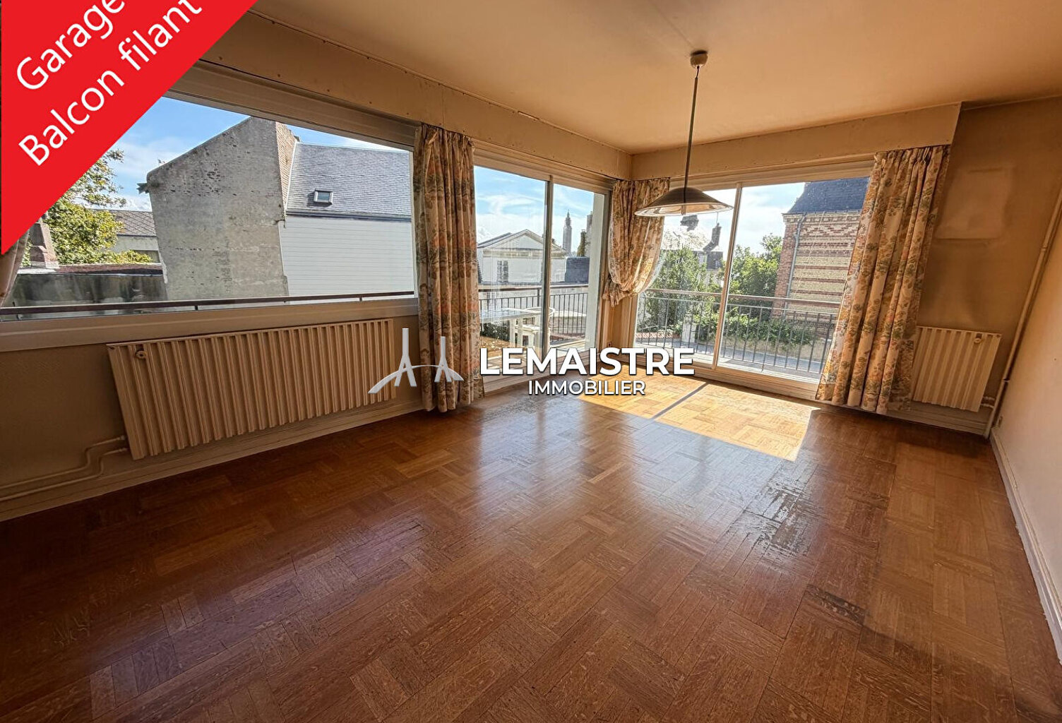Appartement à vendre - Les Gobelins - 100 m² - 2 chambres - Grand balcon filant, garage — photo 1